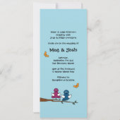 Comic Strip Love Birds Save the Date Hochzeitskart Einladung (Rückseite)