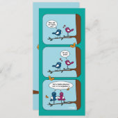 Comic Strip Love Birds Save the Date Hochzeitskart Einladung (Vorne/Hinten)