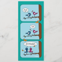 Comic Strip Love Birds Save the Date Hochzeitskart