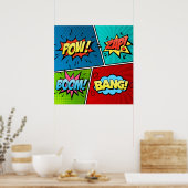 Comic Strippen Text Comic Buch Retro Pow Zap Boom  Poster (Küche)