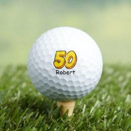 Comic Style 50. Geburtstag Golfer Geschenk - Funny Golfball