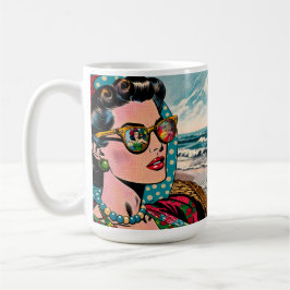 Comic Style Art | Frau Watching Hula Dancer Kaffeetasse