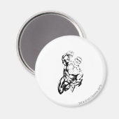 Comic Style - Aufblasen, Schwarz und Weiß Magnet (Vorderseite/Rückseite)