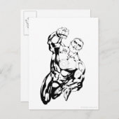 Comic Style - Aufblasen, Schwarz und Weiß Postkarte (Vorne/Hinten)