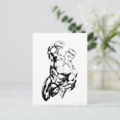 Comic Style - Aufblasen, Schwarz und Weiß Postkarte (Stehend Vorderseite)