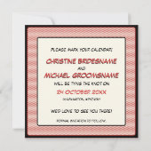 Comic Style Bling Ring Save the Date Rot (Rückseite)