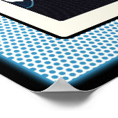 Comic Style Bling Ring Wedding Blue Dots Poster (Ecke)