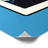 Comic Style Bling Ring Wedding Blue Poster (Ecke)