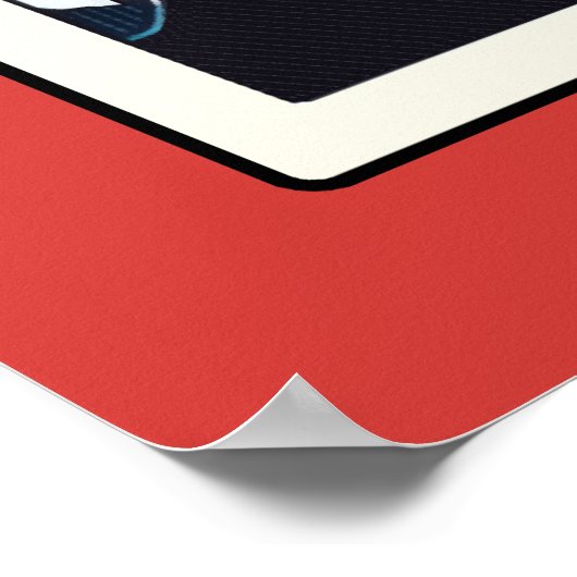 Comic Style Bling Ring Wedding Red Poster (Ecke)