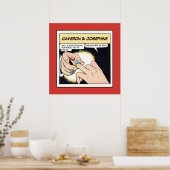 Comic Style Bling Ring Wedding Red Poster (Küche)