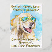 Comic Style Golden Years Funny Retirement Party Folieneinladung (Vorderseite)