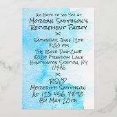 Comic Style Golden Years Funny Retirement Party Folieneinladung (Rückseite)