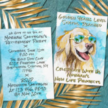 Comic Style Golden Years Funny Retirement Party