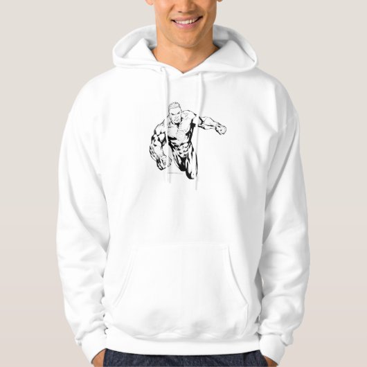 Comic Style - Grüne Laterne, Schwarz und Weiß Hoodie (Vorderseite)