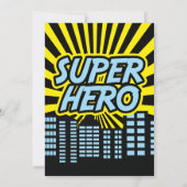 Comic Style Hero Geburtstagseinladungen Einladung (Rückseite)