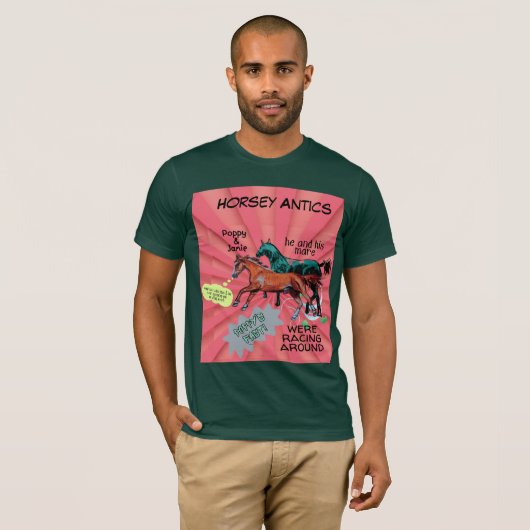 Comic Style Horsey Antics T - Shirt (Vorne ganz)