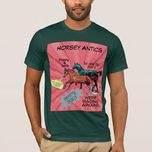 Comic Style Horsey Antics T - Shirt (Vorderseite)