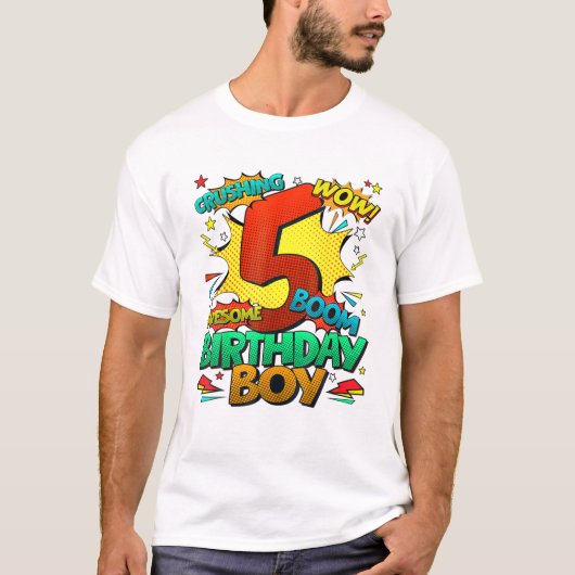 Comic Style Kids Boys 5. T-Shirt (Vorderseite)