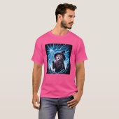 Comic Style Kitten Lover Funny Reaction Wizard Cha T-Shirt (Vorne ganz)