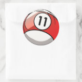 Comic Style Number 11 Billard Ball Runder Aufkleber (Tasche)