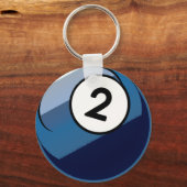 Comic Style Number 2 Billiard Ball Schlüsselanhänger (Vorderseite)
