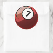 Comic Style Number 7 Billiard Ball Runder Aufkleber (Tasche)