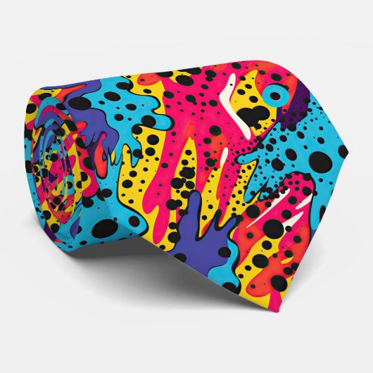 Comic Style Pattern Krawatte (Gerollt)