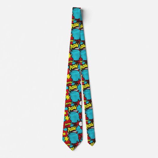 Comic Style Pattern Krawatte (Vorderseite)