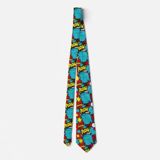 Comic Style Pattern Krawatte (Rückseite)