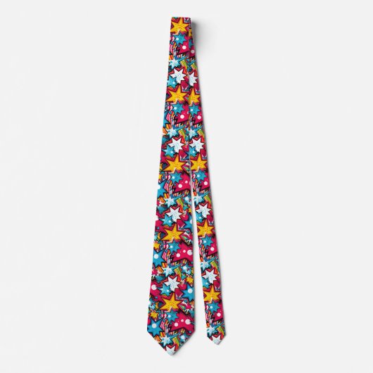 Comic Style Pattern Krawatte (Vorderseite)