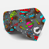 Comic Style Pattern Krawatte (Gerollt)