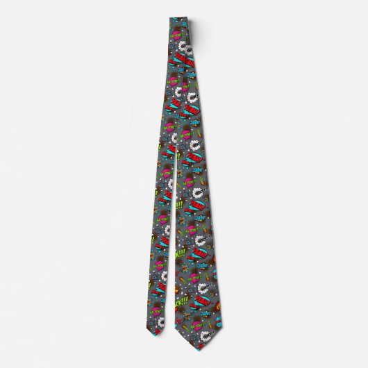 Comic Style Pattern Krawatte (Rückseite)