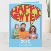 Comic Style Personalisiertes Foto Happy New Year C Karte (Vorderseite)