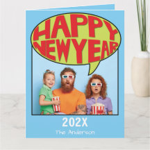 Comic Style Personalisiertes Foto Happy New Year C