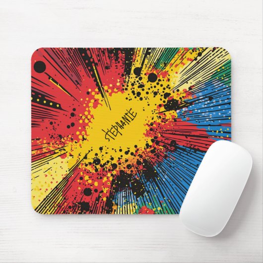 Comic Style Pop Art Explosion (10) Mousepad (Mit Mouse)