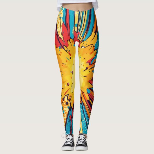 Comic Style Pop Art Explosion (11) Leggings (Vorderseite)