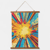 Comic Style Pop Art Explosion (11) Wandteppich Mit Holzrahmen (Vorderseite)