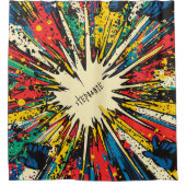 Comic Style Pop Art Explosion (2) Duschvorhang (Vorderseite)