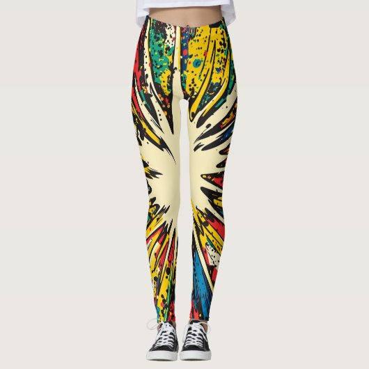 Comic Style Pop Art Explosion (2) Leggings (Vorderseite)