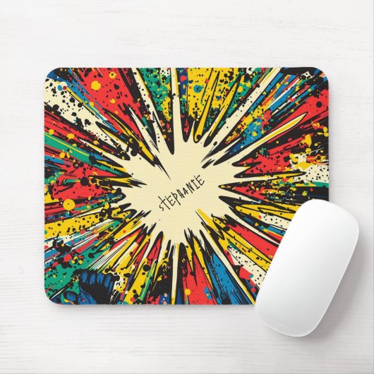 Comic Style Pop Art Explosion (2) Mousepad (Mit Mouse)