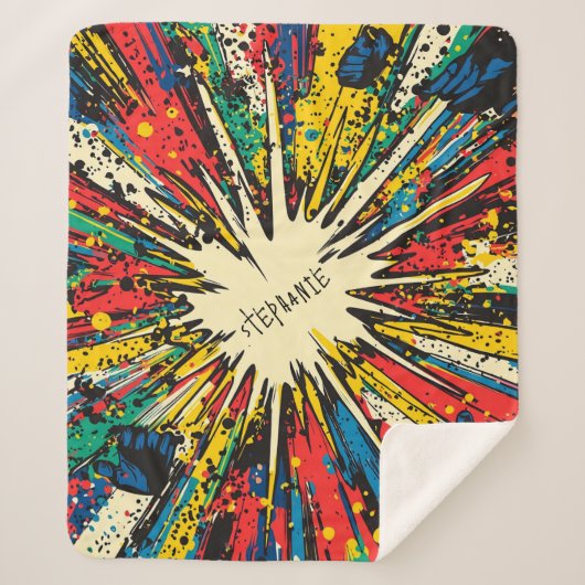 Comic Style Pop Art Explosion (2) Sherpadecke (Vorderseite)