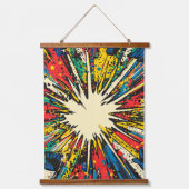 Comic Style Pop Art Explosion (2) Wandteppich Mit Holzrahmen (Vorderseite)