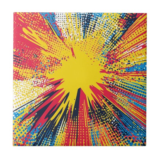 Comic Style Pop Art Explosion (3) Fliese (Vorderseite)