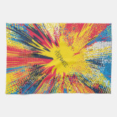 Comic Style Pop Art Explosion (3) Geschirrtuch (Horizontal)