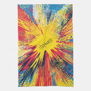 Comic Style Pop Art Explosion (3) Geschirrtuch
