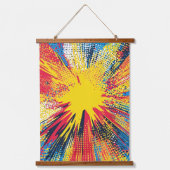 Comic Style Pop Art Explosion (3) Wandteppich Mit Holzrahmen (Vorderseite)