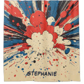 Comic Style Pop Art Explosion (4) Duschvorhang (Vorderseite)