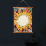 Comic Style Pop Art Explosion (6) Wandteppich Mit Holzrahmen<br><div class="desc">Dieses Kunstwerk,  das von der klassischen Pop-Kunst inspiriert und dynamische Explosionsband im Stil eines Comic mit kräftigen Brisen,  halben Punkten und explosiver Energie in lebhaften Gelb-,  Orange-,  Schwarz- und Grüntönen vereint,  zeichnet das Retro-Comic-Ambiente mit einer modernen Drehung aus. Ideal für lustige,  energetische Themen,  die Aufmerksamkeit und Nostalgie erfordern.</div>