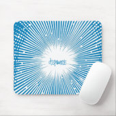 Comic Style Pop Art Explosion - Blau und Weiß Mousepad (Mit Mouse)