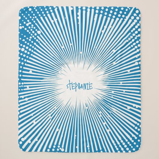 Comic Style Pop Art Explosion - Blau und Weiß Sherpadecke (Vorderseite)